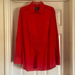 Country style men’s shirt, brand new with pearl red snaps